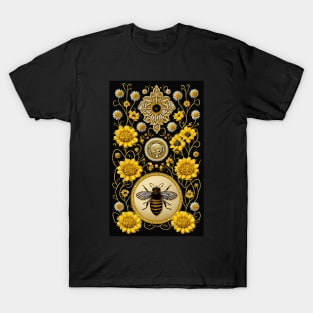 Royal Honey Bee With Flowers T-Shirt